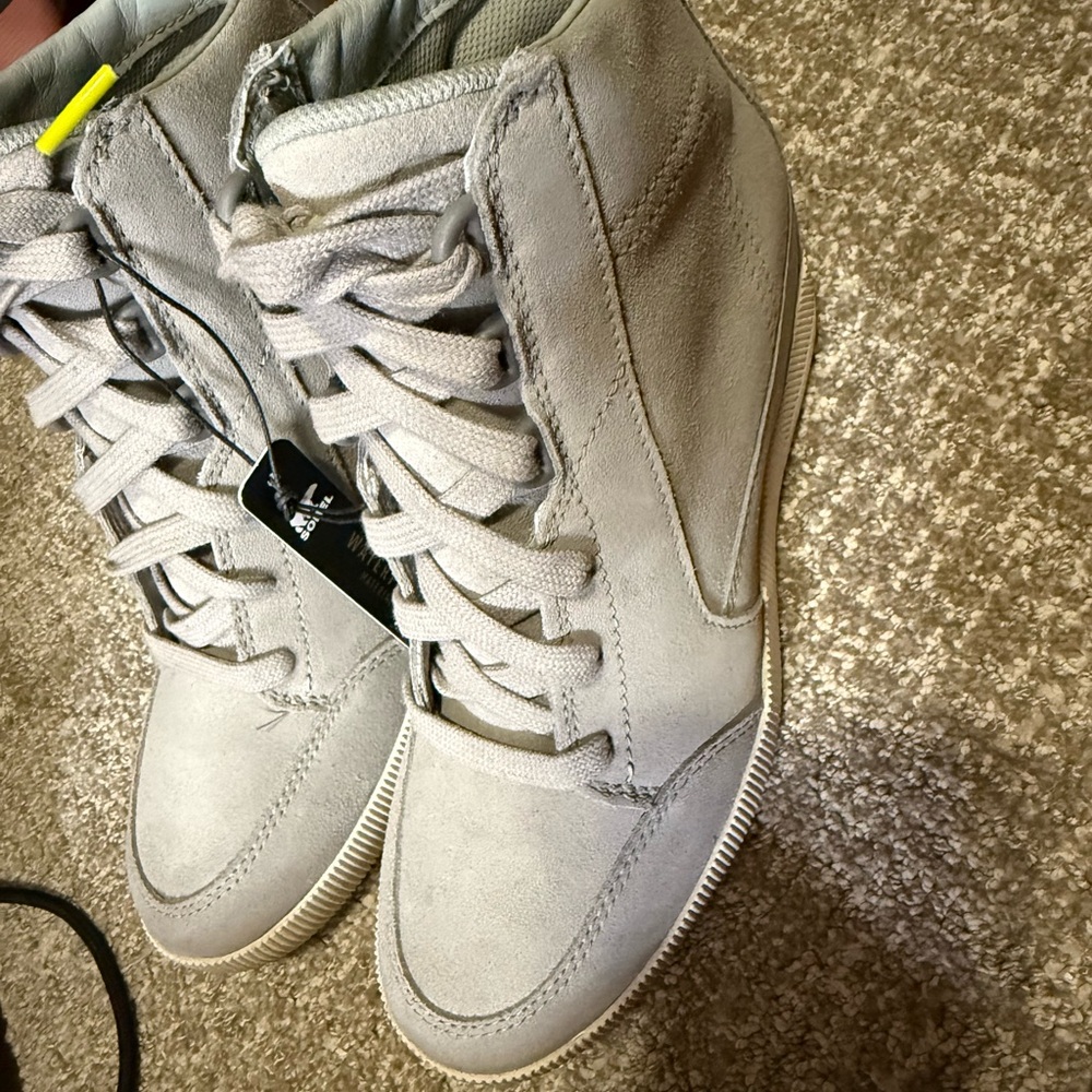 Sorel Gray High-Top Sneakers with Suede Finish